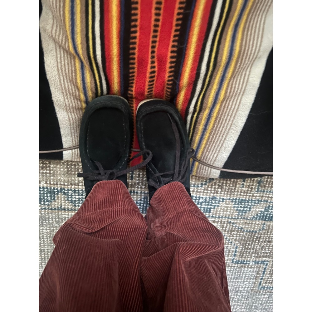 Clarks Collection Black Suede Wallabee Style Moccasin Lace Up Shoes Womens